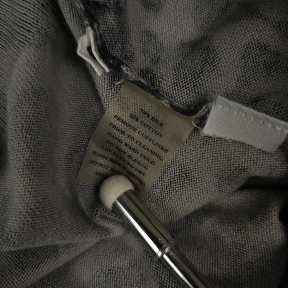 Ann Taylor Sweater Womens M Gray Black Leopard Cardigan Silk Blend Lightweight - Picture 4 of 12